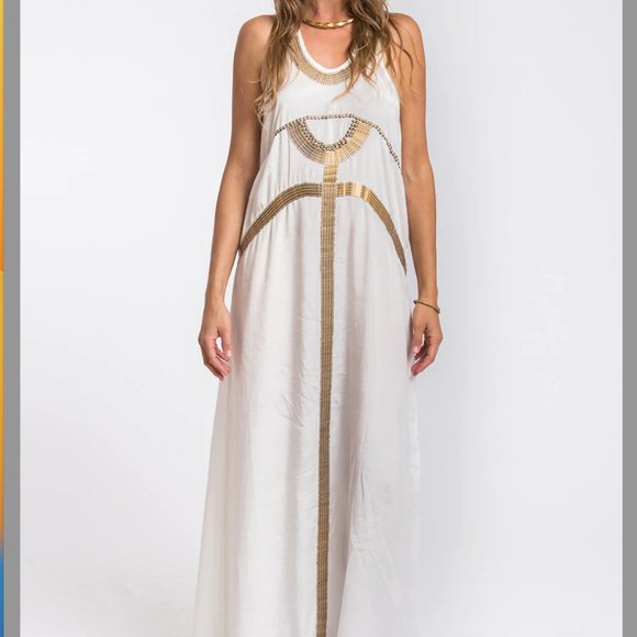 EGYPTIAN MAXI DRESS WHITE - Picture 1 of 7